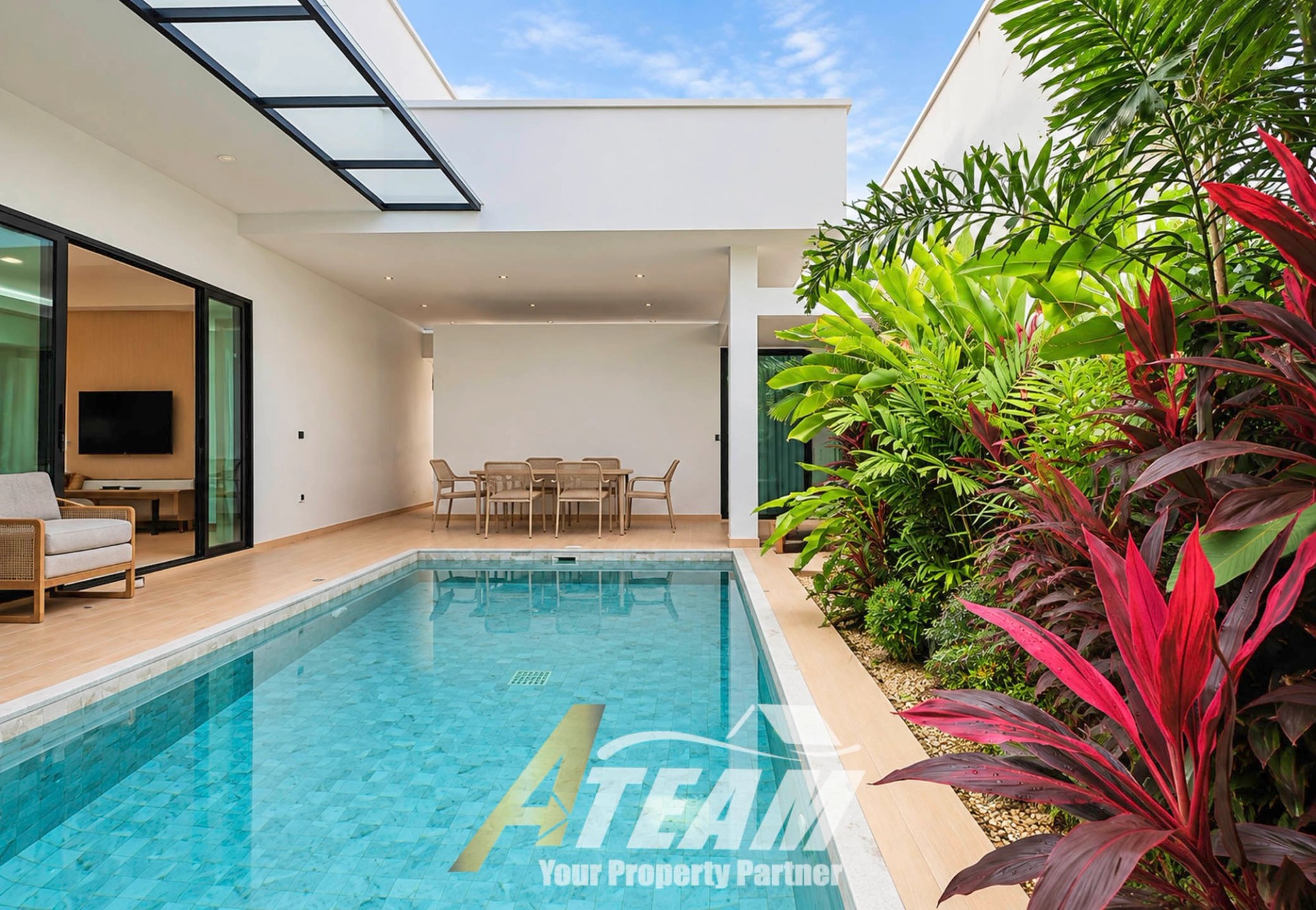 Property photo at Spacious 2-Bedroom Private Pool Villa with Separate Office for Rent at Asai Village, Hua Hin – From ฿40,000/Month  Copy