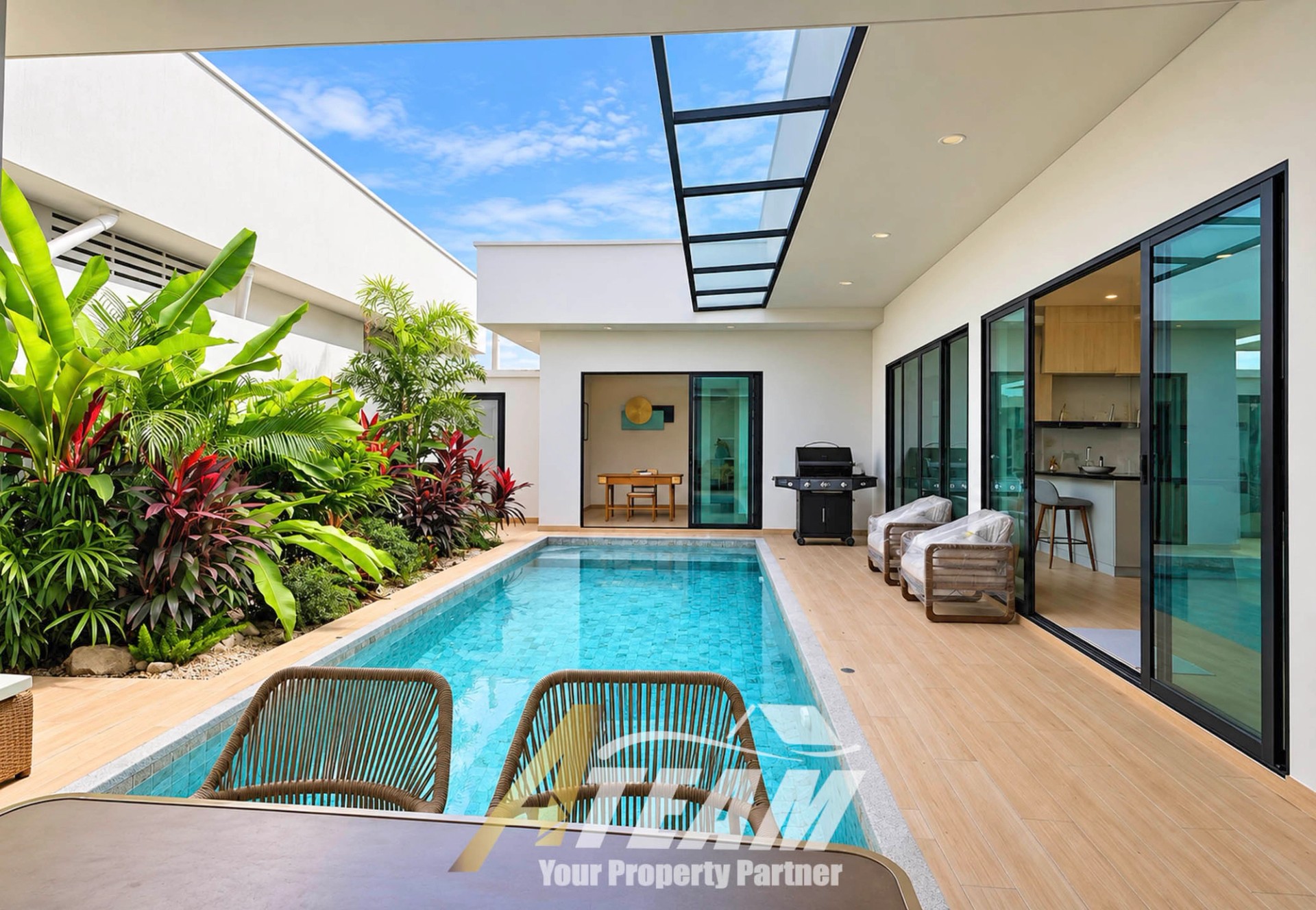 Property photo at Spacious 2-Bedroom Private Pool Villa with Separate Office for Rent at Asai Village, Hua Hin – From ฿40,000/Month  Copy