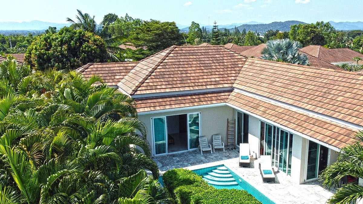 Pool-villa-For-Sale-Hua-Hin-Red-moutain-water-side-drone2