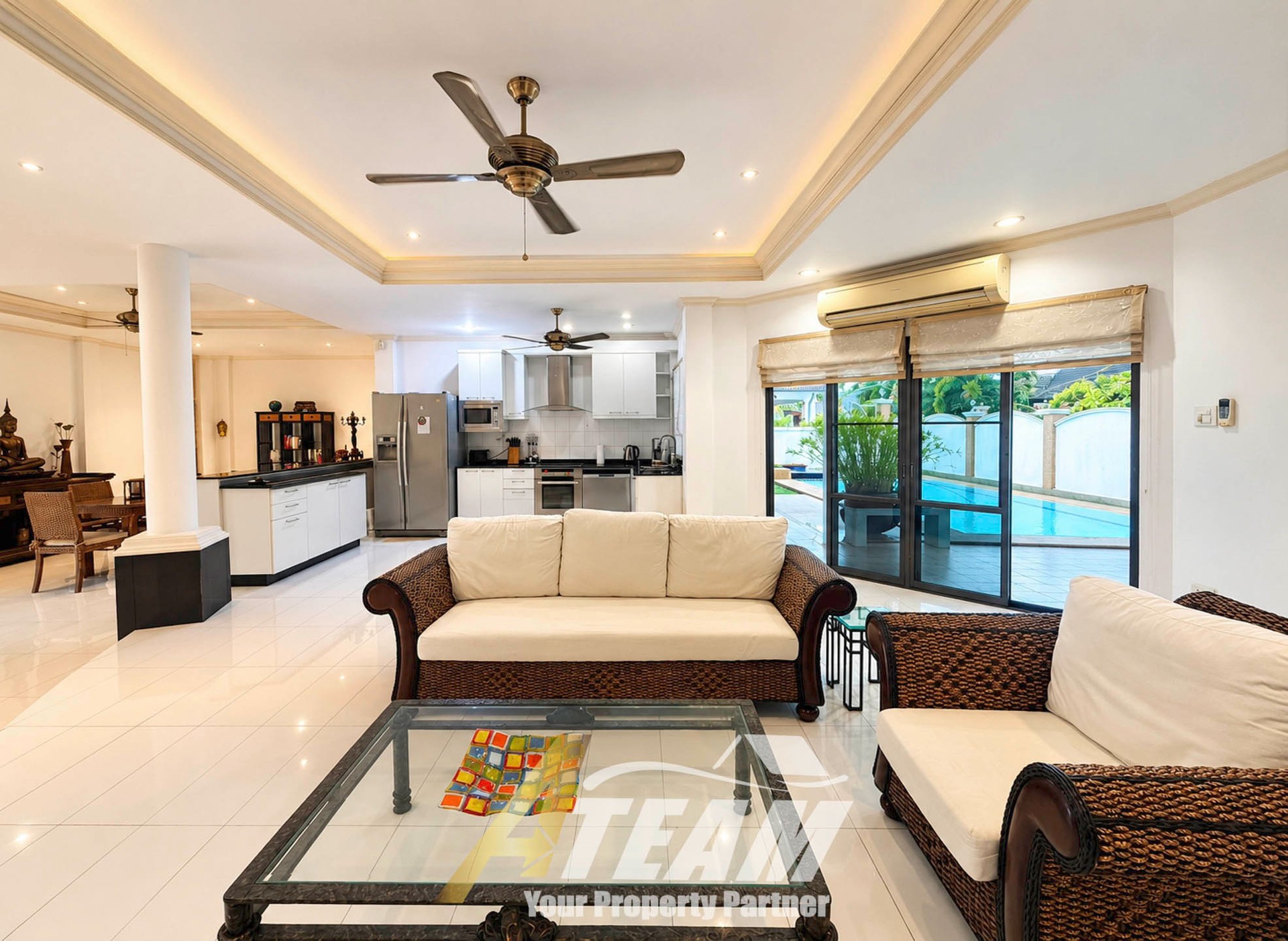Spacieuse villa de 3 chambres avec piscine privée à louer à Sunset Village 1, Hua Hin Soi 6