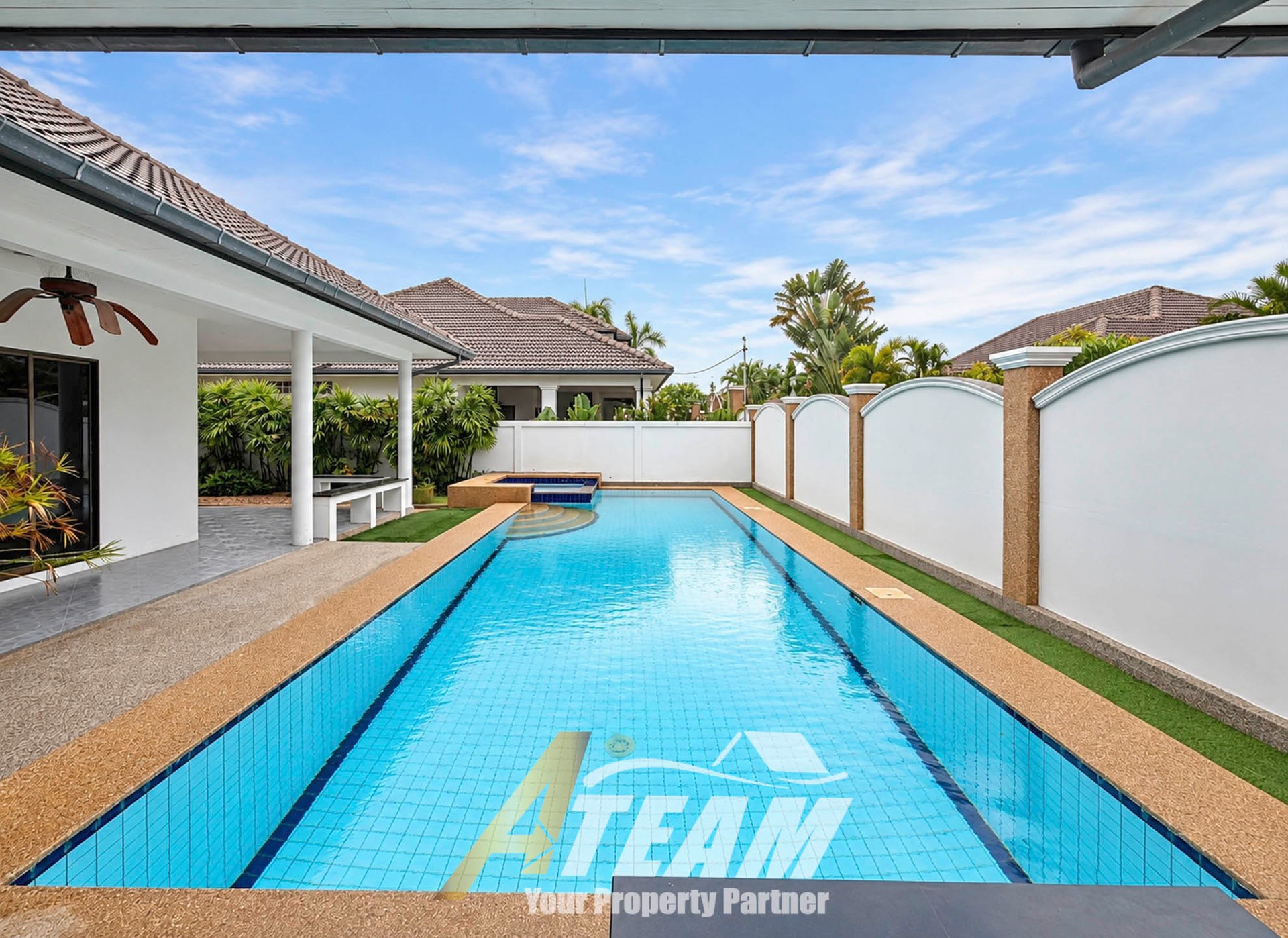 Spacieuse villa de 3 chambres avec piscine privée à louer à Sunset Village 1, Hua Hin Soi 6