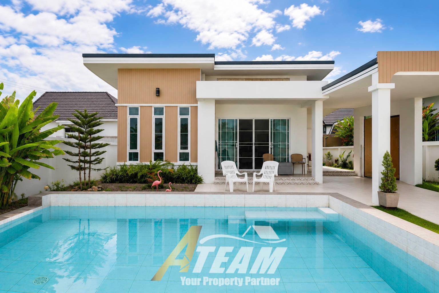 Villa de 3 chambres avec piscine privée à vendre – ABC Pool Village, Cha-am