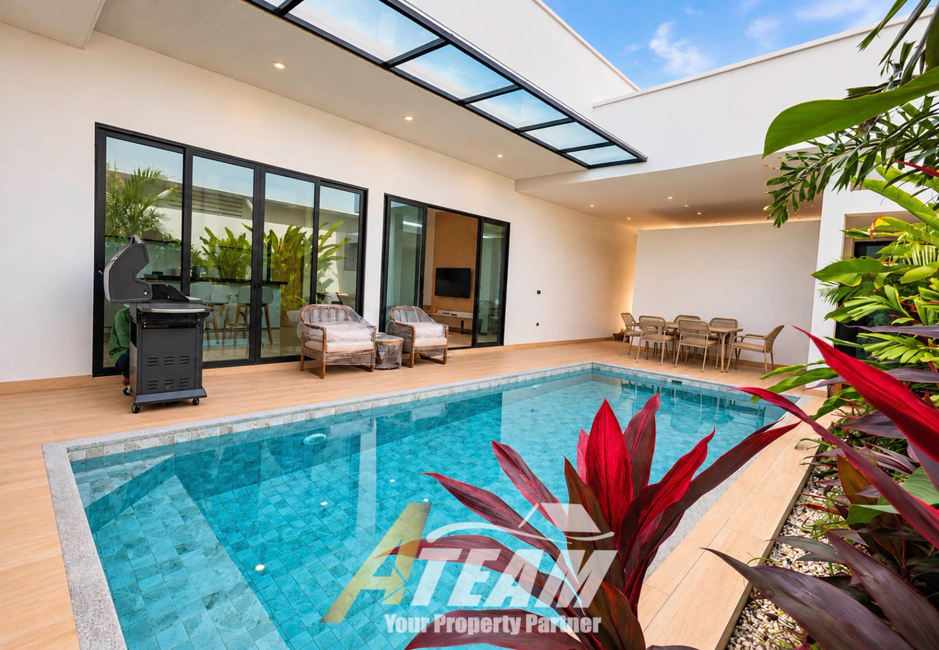 Property photo at Spacious 2-Bedroom Private Pool Villa with Separate Office for Rent at Asai Village, Hua Hin – From ฿40,000/Month  Copy